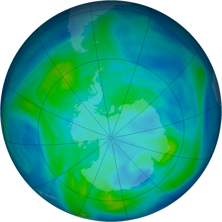 Antarctic ozone map for 21 April 2006